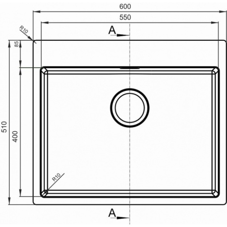 Врезная мойка Florentina Логика-НМ 600.510.10.10 Нержавеющая сталь