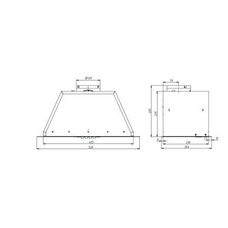 Полновстраиваемая вытяжка ELIKOR BIOS 52П-450 белый