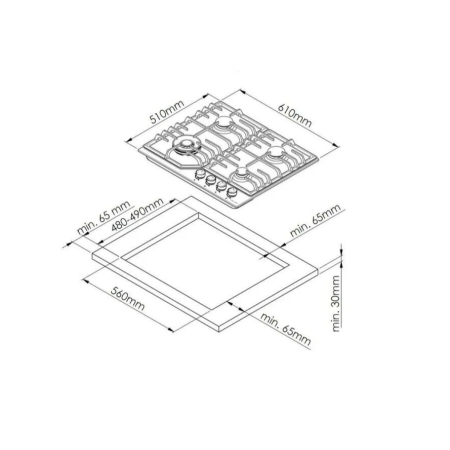 Газовая варочная поверхность History HGG643CFGR