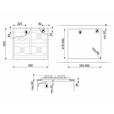 Газовая варочная поверхность SMEG SRV864POGH