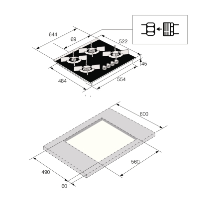 Газовая варочная поверхность ASKO HG8640BGB1