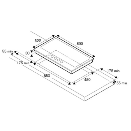 Газовая варочная поверхность BERTAZZONI P905CPROX