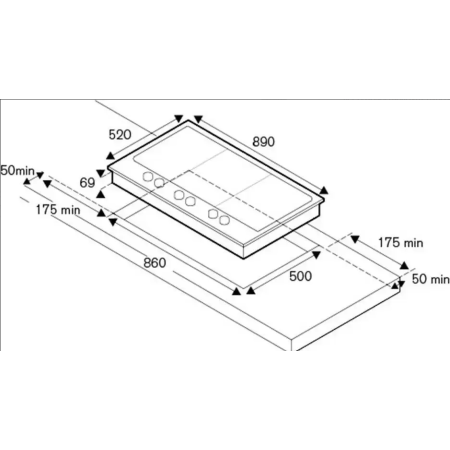 Газовая варочная поверхность BERTAZZONI PM365S0X