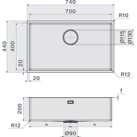 Врезная мойка FALMEC COMO 70