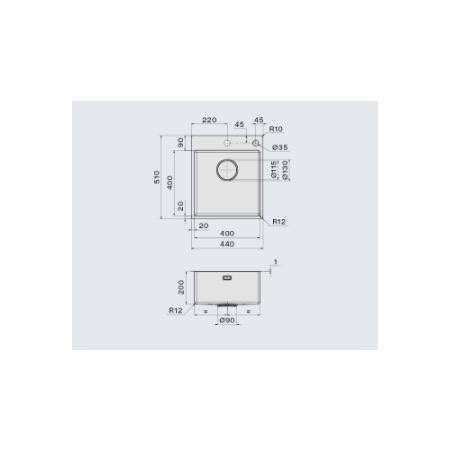 Врезная мойка FALMEC GARDA 40