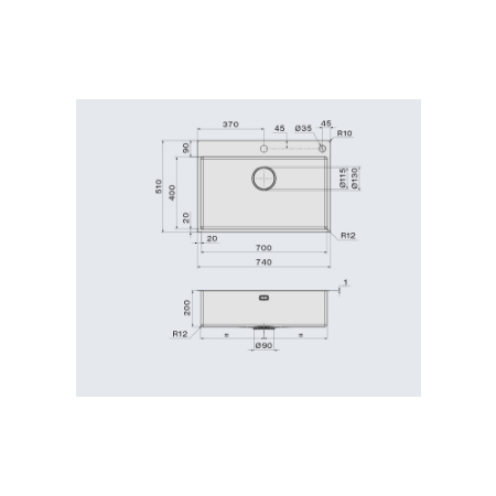 Врезная мойка FALMEC GARDA 70