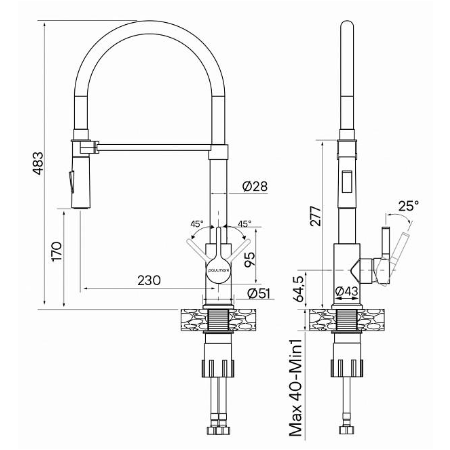 Смеситель Paulmark Halt золото