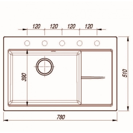 Врезная мойка Florentina РОССАНА-780 Серый шёлк