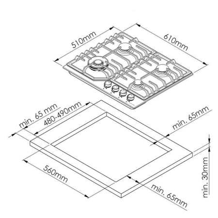 Газовая варочная поверхность History HGE643CFWH