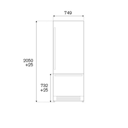 Встраиваемый холодильник BERTAZZONI REF755BBRPTT (петли справа)