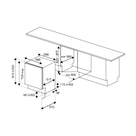 Встраиваемая посудомоечная машина BERTAZZONI DW60EPR/21