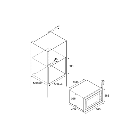 Компактная встраиваемая СВЧ с конвекцией BERTAZZONI F457PROMWSX