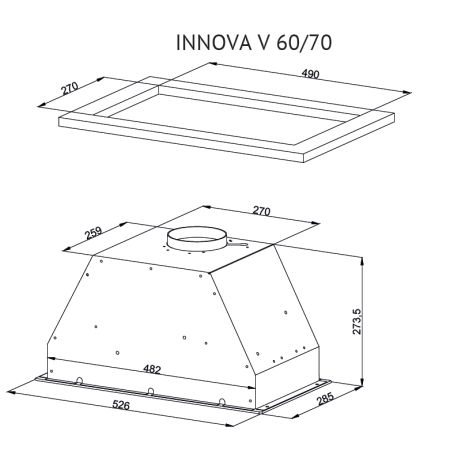 Полновстраиваемая вытяжка KUPPERSBERG INNOVA V 60 Black