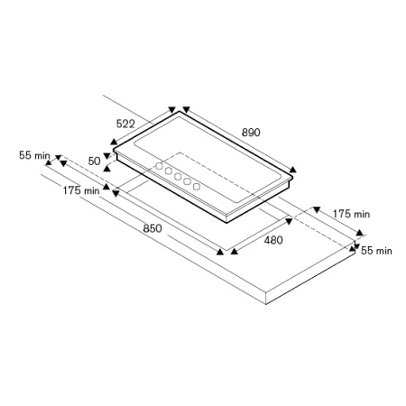 Газовая варочная поверхность BERTAZZONI P905LHERNE