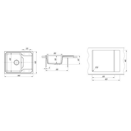 Врезная мойка Dr. Gans Кардинал 640 терра