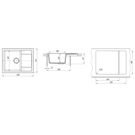 Врезная мойка Dr. Gans Техно 650 латте