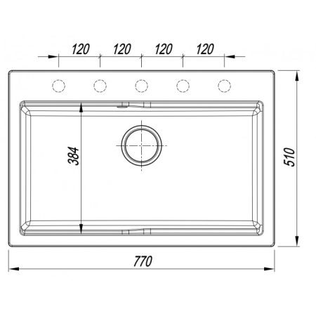 Врезная мойка Florentina РОМИЯ-770 Черный