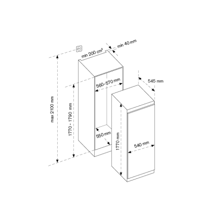 Встраиваемый морозильник BERTAZZONI FRZ603UBNPTC/20