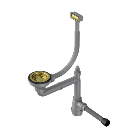 Арматура для одночашевых моек с прямоугольным переливом OMOIKIRI WK-1 LG светлое золото