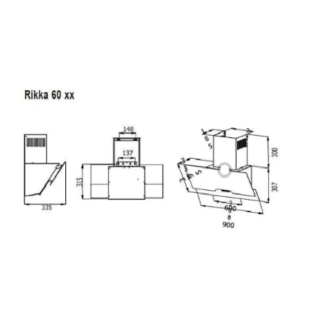 Пристенная вытяжка EVELUX Rikka60WG