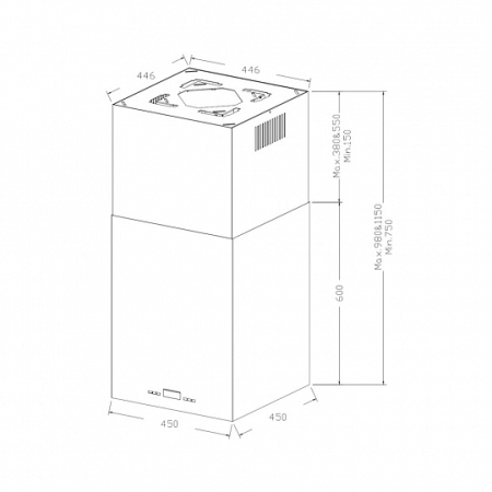 Островная вытяжка KORTING KHA45970WCube