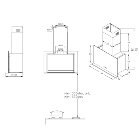 Вертикалная вытяжка KORTING KHC65330GN