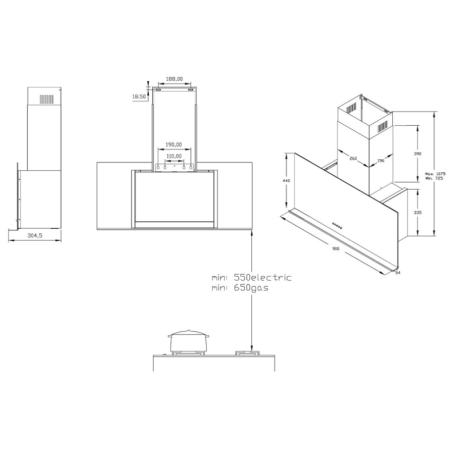 Вертикальная вытяжка KORTING KHC95330GN