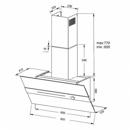 Наклонная вытяжка KORTING KHC99799AGN