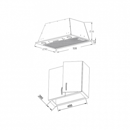 Полновстраиваемая вытяжка KORTING KHI6530X
