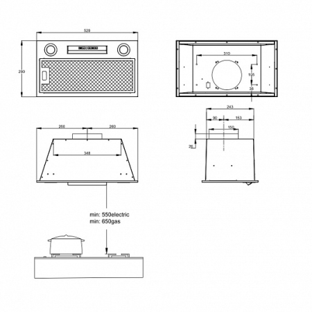 Полновстраиваемая вытяжка KORTING KHI6755N