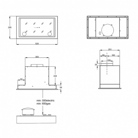 Полновстраиваемая вытяжка KORTING KHI6777GB