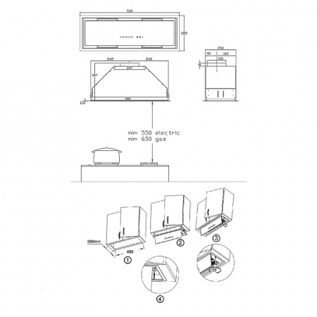 Полновстраиваемая вытяжка KORTING KHI6997X