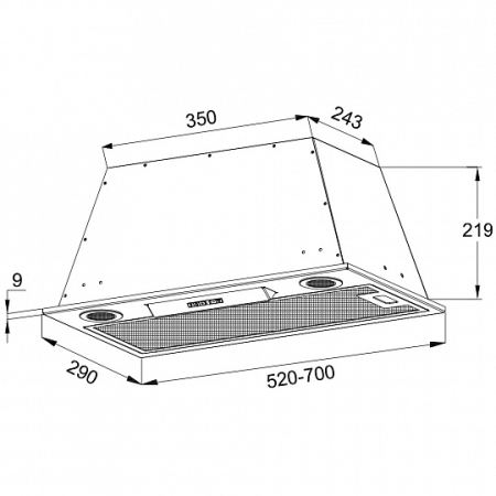 Полновстраиваемая вытяжка KORTING KHI9755N