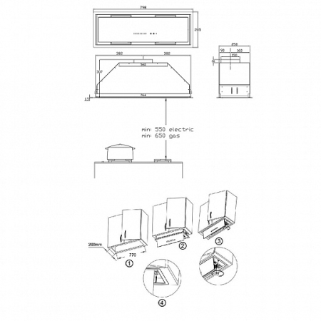 Полновстраиваемая вытяжка KORTING KHI9997GN