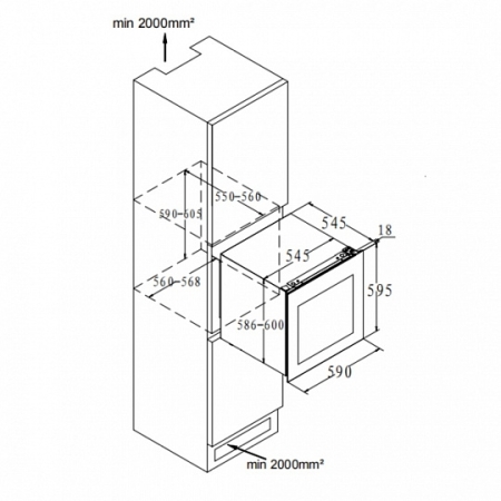 Встраиваемый в колонну винный холодильник KORTING KFW604DBGN