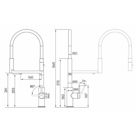 Смеситель 3 в 1 Paulmark TORNADO брашированная медь