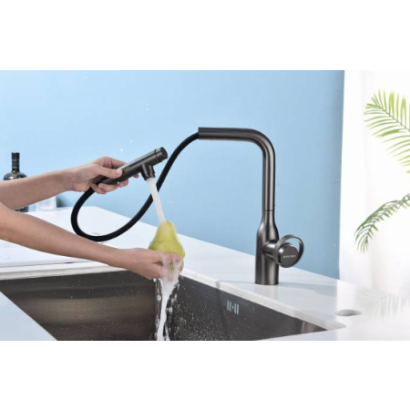 Смеситель 3 в 1 Paulmark URBAN вороненая сталь