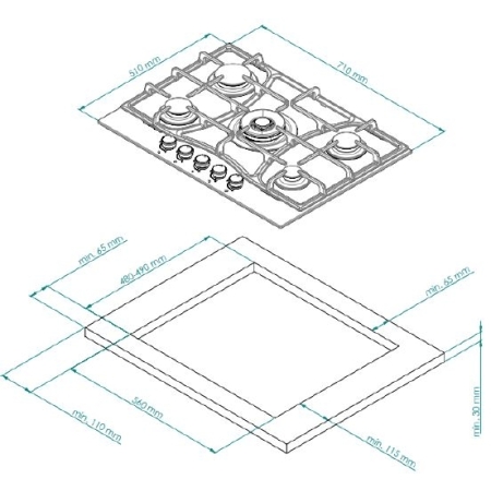 Газовая варочная поверхность KUPPERSBERG FS710CBronze