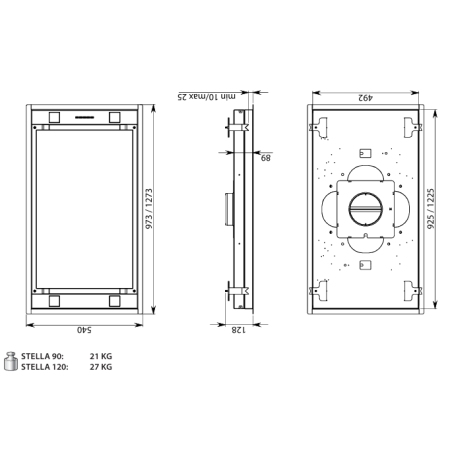 Потолочная вытяжка Falmec STELLA PLUS IS.120 INOX
