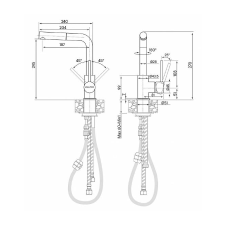 Смеситель Paulmark KASSEL белый матовый