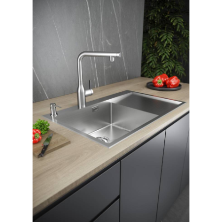 Врезная мойка Paulmark KRONER-EDGE 78F брашированная нержавеющая сталь