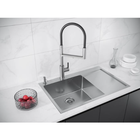 Врезная мойка Paulmark KRONER-EDGE 78F брашированная нержавеющая сталь