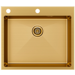 Врезная мойка Paulmark KRONER-EDGE59 брашированное золото