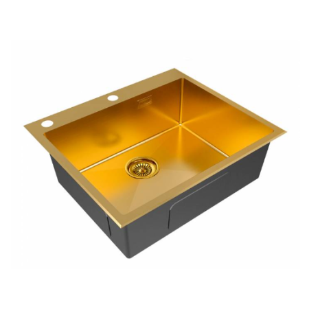 Врезная мойка Paulmark KRONER-EDGE59 брашированное золото