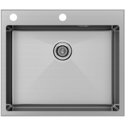 Врезная мойка Paulmark KRONER-EDGE59 брашированная нержавеющая сталь