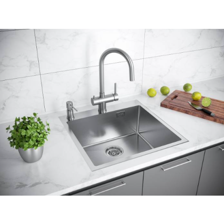 Врезная мойка Paulmark KRONER-EDGE59 брашированная нержавеющая сталь