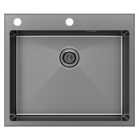 Врезная мойка Paulmark KRONER-EDGE59 вороненая сталь