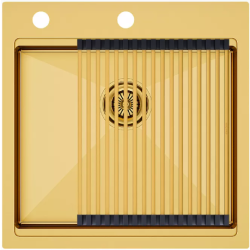 Врезная мойка Paulmark KRONER-PRO51 брашированное золото