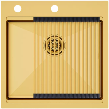 Врезная мойка Paulmark KRONER-PRO51 брашированное золото