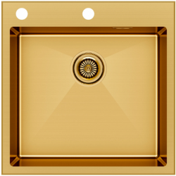 Врезная мойка Paulmark KRONER-EDGE51 брашированное золото